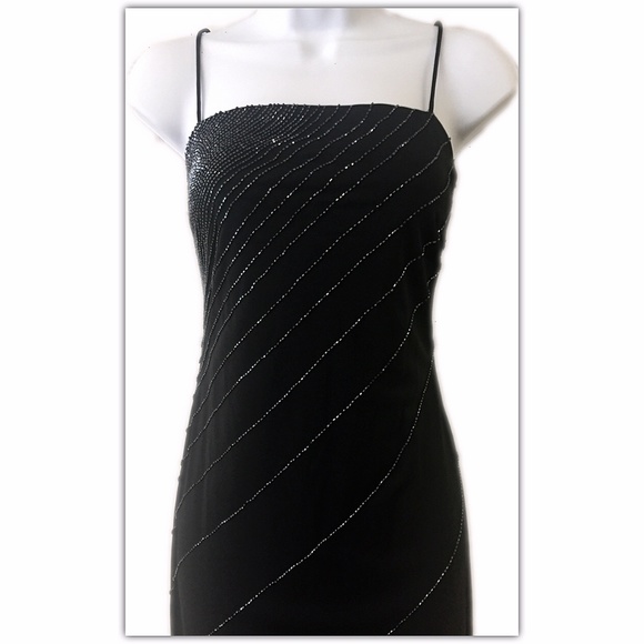De-Laru Black with Sparkles Spaghetti Strap Gown - Picture 5 of 6